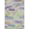 5' X 8' Beige Purple And Mint Green Striped Washable Area Rug With UV Protection