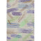 8' X 10' Beige Purple And Mint Green Striped Washable Area Rug With UV Protection
