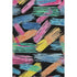 5' X 8' Black Pink And Yellow Striped Washable Area Rug With UV Protection