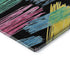 8' Black Pink And Yellow Striped Washable Round Rug With UV Protection