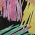 8' Black Pink And Yellow Striped Washable Round Rug With UV Protection
