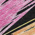 8' Black Pink And Yellow Striped Washable Round Rug With UV Protection