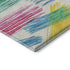 8' X 10' White Yellow And Pink Striped Washable Area Rug With UV Protection