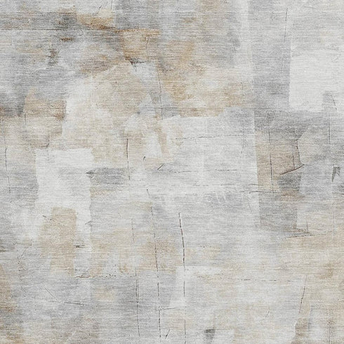 5' X 8' Beige Gray And Silver Abstract Washable Area Rug With UV Protection
