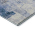 8' Denim Blue Gray And Silver Abstract Washable Round Rug With UV Protection