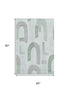 5' X 8' Mint Green Gray And Ivory Geometric Washable Area Rug With UV Protection