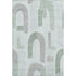 5' X 8' Mint Green Gray And Ivory Geometric Washable Area Rug With UV Protection