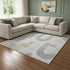 8' X 10' Silver Gold And Gray Geometric Washable Area Rug With UV Protection
