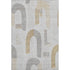 8' X 10' Silver Gold And Gray Geometric Washable Area Rug With UV Protection