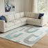 8' X 10' Teal Gray And Silver Geometric Washable Area Rug With UV Protection