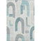 8' X 10' Teal Gray And Silver Geometric Washable Area Rug With UV Protection