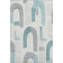 8' X 10' Teal Gray And Silver Geometric Washable Area Rug With UV Protection