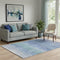 5' X 8' Blue And Teal Striped Washable Area Rug With UV Protection