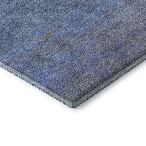 5' X 8' Blue And Teal Striped Washable Area Rug With UV Protection