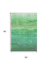 5' X 8' Green And Ivory Striped Washable Area Rug With UV Protection