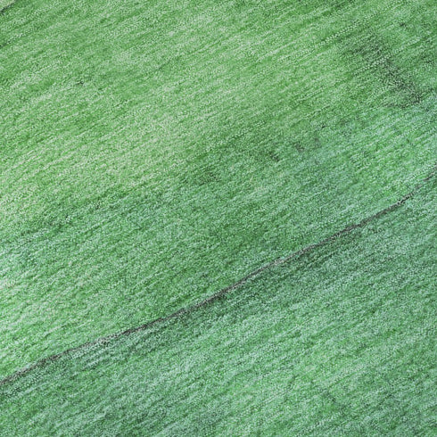 5' X 8' Green And Ivory Striped Washable Area Rug With UV Protection