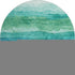 8' Teal And Green Striped Washable Round Rug With UV Protection