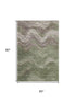 5' X 8' Green Taupe And Beige Abstract Washable Area Rug With UV Protection