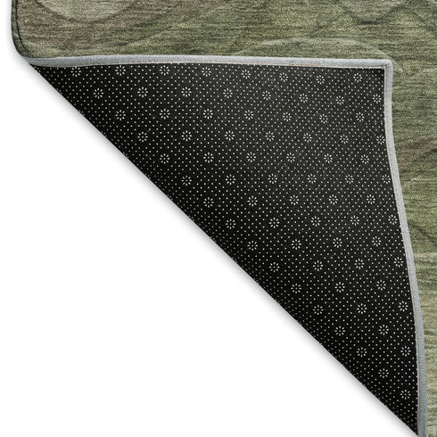 5' X 8' Green Taupe And Beige Abstract Washable Area Rug With UV Protection