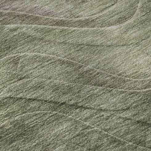 5' X 8' Green Taupe And Beige Abstract Washable Area Rug With UV Protection