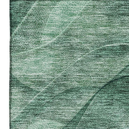 8' X 10' Teal And Green Abstract Washable Area Rug With UV Protection