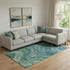 9' X 12' Teal And Green Abstract Washable Area Rug With UV Protection