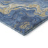 5' X 8' Blue Gold And Ivory Abstract Washable Area Rug With UV Protection