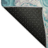 8' Teal Gray And Silver Abstract Washable Round Rug With UV Protection