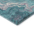 8' X 10' Teal Gray And Silver Abstract Washable Area Rug With UV Protection