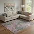 9' X 12' Blush Mauve And Gray Abstract Washable Area Rug With UV Protection
