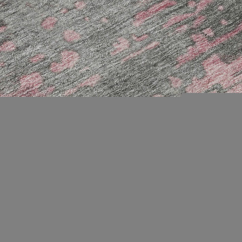 9' X 12' Blush Mauve And Gray Abstract Washable Area Rug With UV Protection
