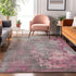 9' X 12' Blush Mauve And Gray Abstract Washable Area Rug With UV Protection