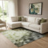 8' X 10' Artichoke Green And Gray Abstract Washable Area Rug With UV Protection