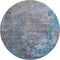 8' Teal Taupe And Blue Abstract Washable Round Rug With UV Protection