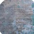 8' Teal Taupe And Blue Abstract Washable Round Rug With UV Protection