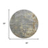8' Taupe Brown And Gray Abstract Washable Round Rug With UV Protection