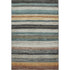 5' X 8' Beige Ivory And Brown Striped Washable Area Rug With UV Protection