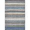 5' X 8' Denim Blue Ivory And Gray Striped Washable Area Rug With UV Protection