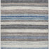 5' X 8' Denim Blue Ivory And Gray Striped Washable Area Rug With UV Protection