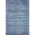 5' X 8' Blue Ivory And Gray Striped Washable Area Rug With UV Protection