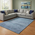 8' X 10' Blue Ivory And Gray Striped Washable Area Rug With UV Protection