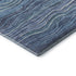 8' X 10' Blue Ivory And Gray Striped Washable Area Rug With UV Protection