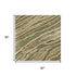 5' X 8' Fern Green Gray And Ivory Striped Washable Area Rug With UV Protection