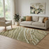 5' X 8' Fern Green Gray And Ivory Striped Washable Area Rug With UV Protection
