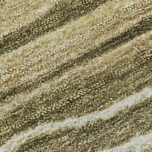 5' X 8' Fern Green Gray And Ivory Striped Washable Area Rug With UV Protection