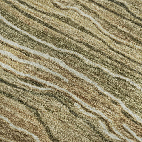 5' X 8' Fern Green Gray And Ivory Striped Washable Area Rug With UV Protection