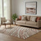 5' X 8' Coffee Copper And Beige Striped Washable Area Rug With UV Protection