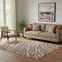 5' X 8' Coffee Copper And Beige Striped Washable Area Rug With UV Protection
