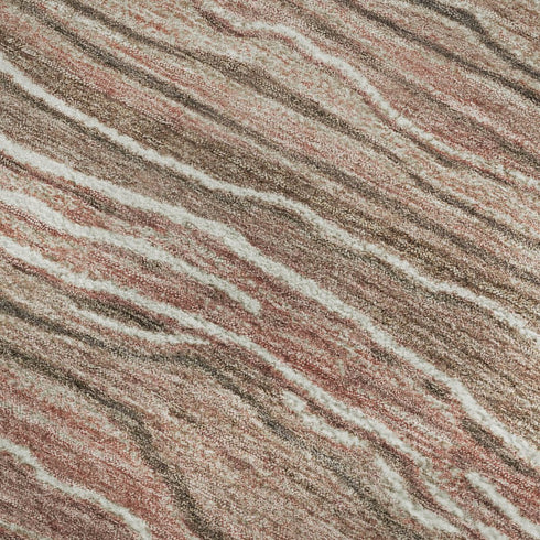 5' X 8' Coffee Copper And Beige Striped Washable Area Rug With UV Protection