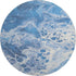 8' Navy Blue And Ivory Abstract Washable Round Rug With UV Protection